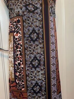 MY Collection Black, Brown & Purple Midi dress